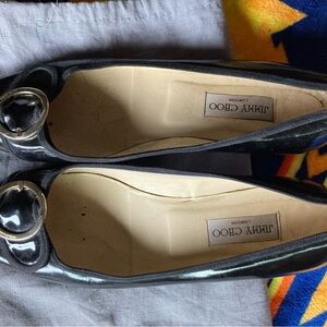 Jimmy Choo Womens patent black flats size 42